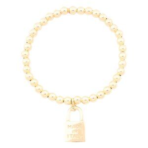 MILOR SILVER Made In Italy Sterling Silver Bead Stretch Charm Bracelet